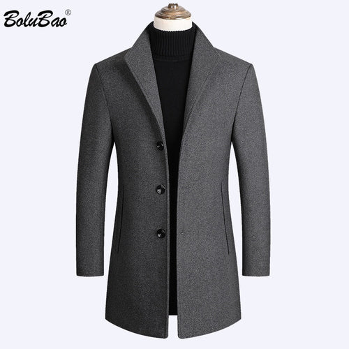 BOLUBAO Brand Men Wool Blends Coats Autumn Winter New Solid Color High Quality Men's Wool Coats Luxurious Wool Blends Coat Male