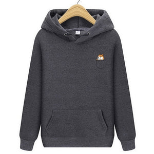 Autumn winter New brand Pocket Cat Letter Printed Hoodies men Casual Hoodies Sweatshirt Sportswear Male Fleece Hooded Jacket