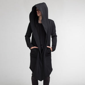 MJARTORIA 2019 New Unisex Casual Open Stitch Hooded Long Cloak Cape Coat Men Women Solid Pocket Loose Clock Coat