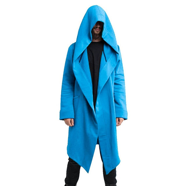 MJARTORIA 2019 New Unisex Casual Open Stitch Hooded Long Cloak Cape Coat Men Women Solid Pocket Loose Clock Coat