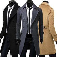 Load image into Gallery viewer, Fashion brand autumn jacket top quality long trench coat for men, slim black coat for men, khaki coat, windbreaker