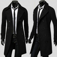 Load image into Gallery viewer, Fashion brand autumn jacket top quality long trench coat for men, slim black coat for men, khaki coat, windbreaker