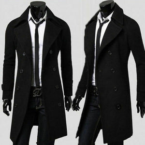 Fashion brand autumn jacket top quality long trench coat for men, slim black coat for men, khaki coat, windbreaker