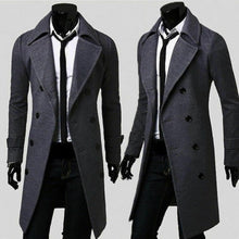 Load image into Gallery viewer, Fashion brand autumn jacket top quality long trench coat for men, slim black coat for men, khaki coat, windbreaker