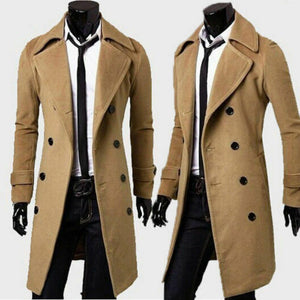 Fashion brand autumn jacket top quality long trench coat for men, slim black coat for men, khaki coat, windbreaker