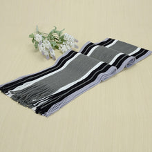 Load image into Gallery viewer, Winter designer scarf men striped cotton scarf female &amp; male brand shawl wrap knit cashmere bufandas Striped scarf with tassels