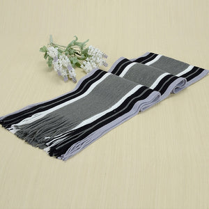 Winter designer scarf men striped cotton scarf female & male brand shawl wrap knit cashmere bufandas Striped scarf with tassels