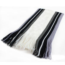 Load image into Gallery viewer, MoneRffi Winter Designer Scarf Men Striped Cotton Scarf Male Brand Shawl Wrap Knit Cashmere Bufandas Striped Scarf With Tassel