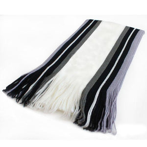 MoneRffi Winter Designer Scarf Men Striped Cotton Scarf Male Brand Shawl Wrap Knit Cashmere Bufandas Striped Scarf With Tassel