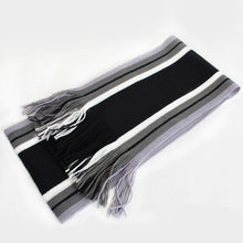 Load image into Gallery viewer, MoneRffi Winter Designer Scarf Men Striped Cotton Scarf Male Brand Shawl Wrap Knit Cashmere Bufandas Striped Scarf With Tassel