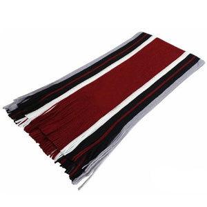 MoneRffi Winter Designer Scarf Men Striped Cotton Scarf Male Brand Shawl Wrap Knit Cashmere Bufandas Striped Scarf With Tassel