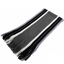 Load image into Gallery viewer, MoneRffi Winter Designer Scarf Men Striped Cotton Scarf Male Brand Shawl Wrap Knit Cashmere Bufandas Striped Scarf With Tassel