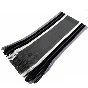 MoneRffi Winter Designer Scarf Men Striped Cotton Scarf Male Brand Shawl Wrap Knit Cashmere Bufandas Striped Scarf With Tassel